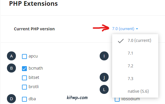 current version in php kitwp2
