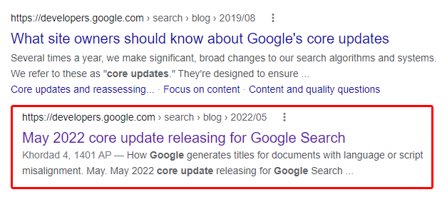 google update core2022