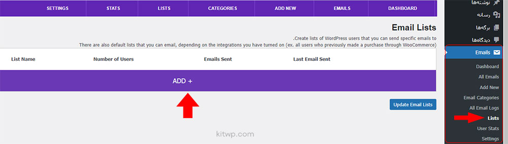 list email plugin kitwp